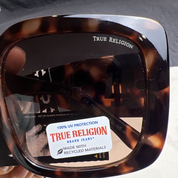 NWT True Religion Oversized Square Sunglasses Tortoise TR56404 Chic Cute Summer main image 11